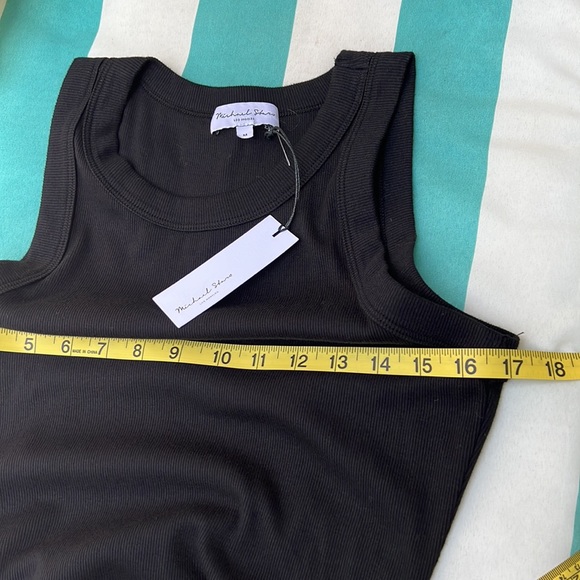 Michael Stars Wren Ruched Side Racer Back Ribbed MIDI Dress Size M NWOT - Picture 7 of 15